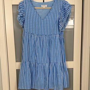 THML Blue Checkered Mini Dress